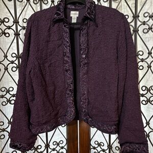 Chico's Deep Purple Textured Blazer